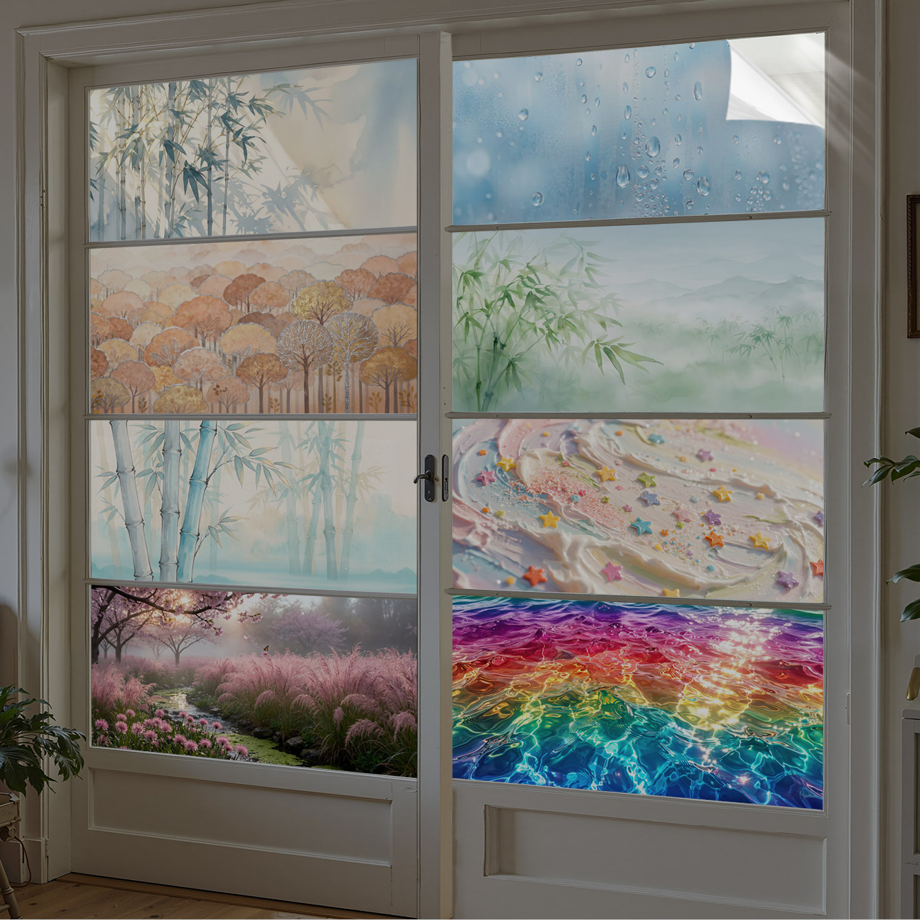 全遮光不透人静电玻璃贴膜窗户洗手间防窥贴纸遮光防走光横向浴室