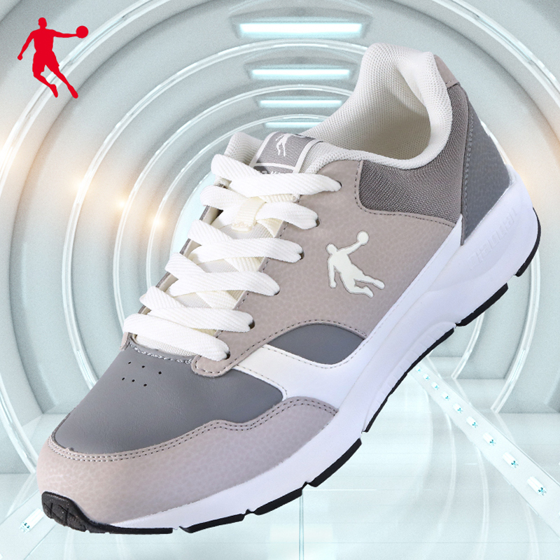 乔丹男鞋冬款绒皮面防水跑步鞋运动鞋正品旅游鞋舒适软底徒步波鞋