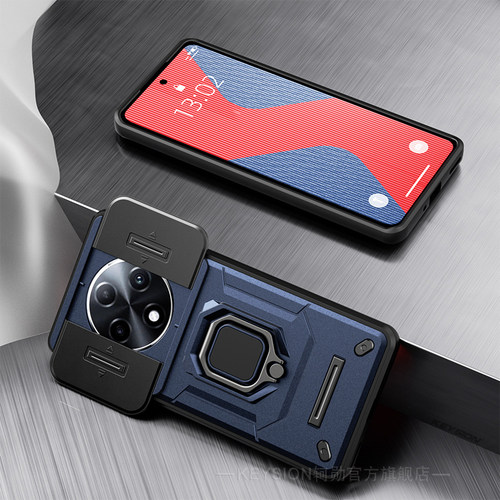 适用于OPPO A3 Pro 5G中国版镜头保护推拉窗手机壳车载磁吸指环支架全包防摔保护套时尚商务男女多功能保护壳