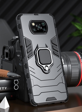 适用于小米POCOX3NFC手机壳车载X3Pro磁吸指环支架保护套硅胶防摔