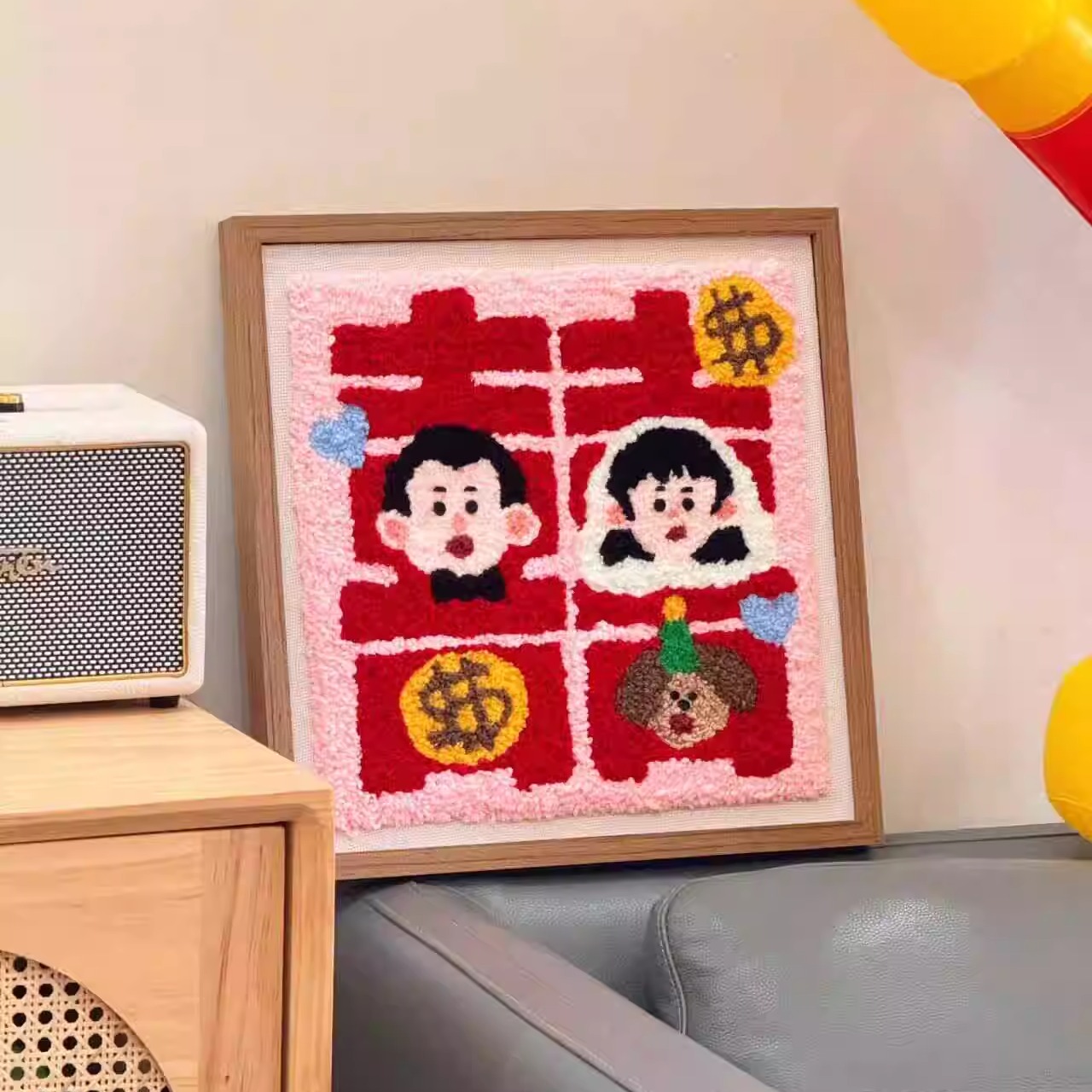 毛线新人diy结婚礼物十字绣
