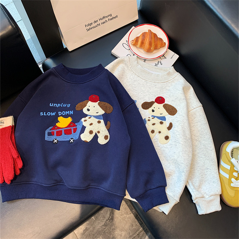 女童加绒卫衣2025冬季新款儿童洋气时髦中大童宽松休闲保暖上衣