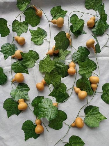 天然小葫芦装饰挂件绿叶藤条绿植绿叶吊顶管道装饰缠绕塑料叶装饰