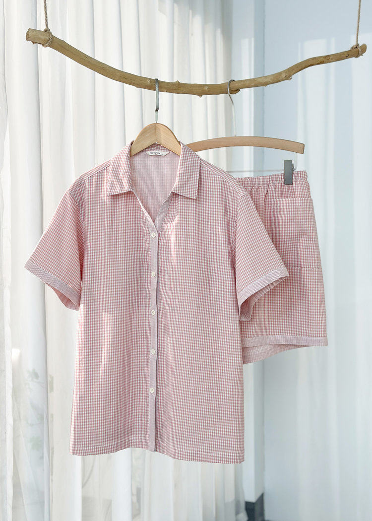 睡衣女夏季韩版简约短袖短裤慵懒风纯棉家居服套装可外穿男女款