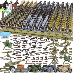 2025新款军事人仔积木志愿军八路军德军苏军小人兵团乐高拼装玩具