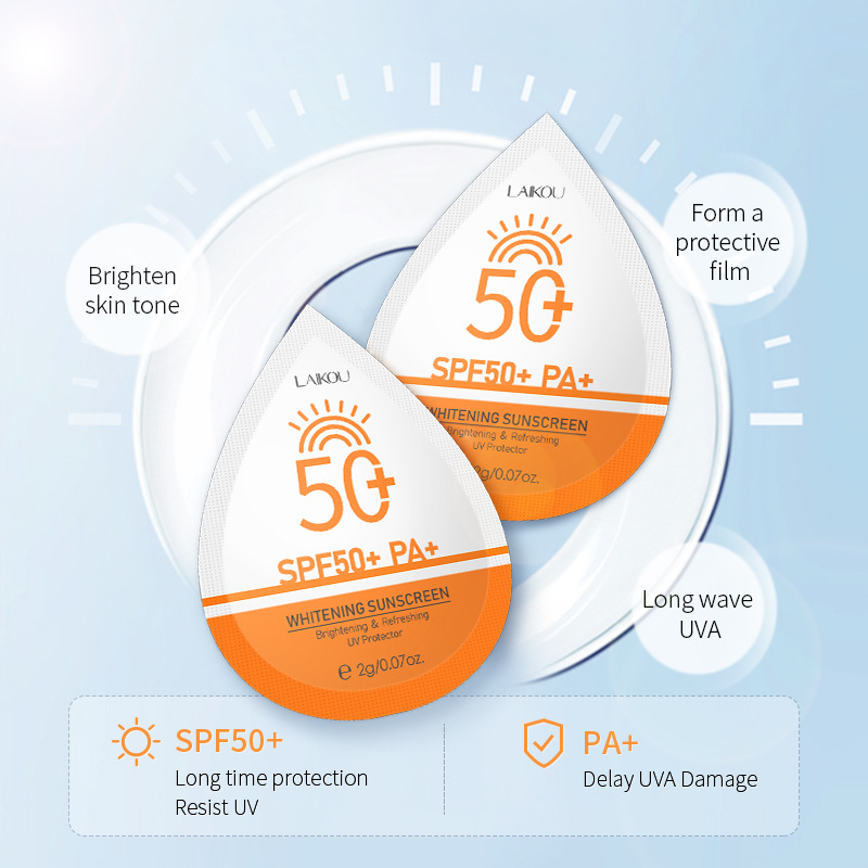 LAIKOU sunscreen 2g莱蔻补水保湿隔离霜跨境货源虾皮joom