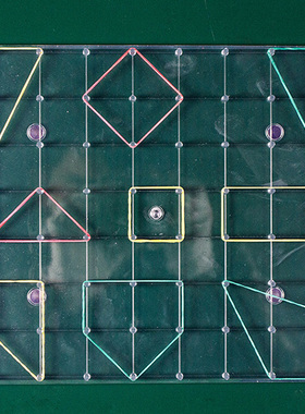 钉板 透明钉板200mm*200mm J20517  磁性钉子板20*23cm 小学数学 实验器材 教学仪器 磁性钉板 送20根橡皮筋