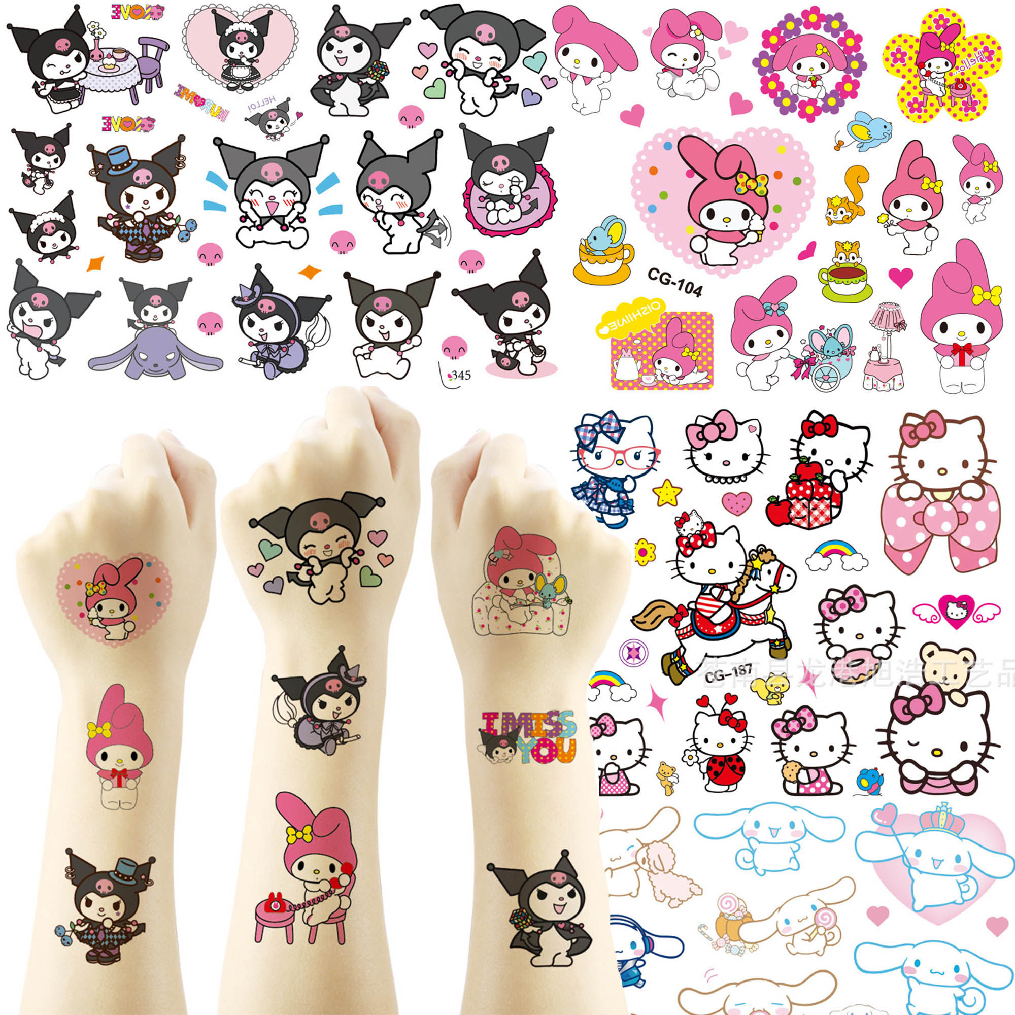 Sanrio  Kitty Cat Tattoo er Kuromi Mymelody Tattoos Cinnamor高性价比高么？