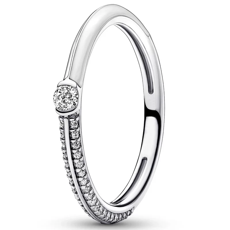 Аутентичное серебро 925 пробы, золотое сияние Me Pave & Blue Who