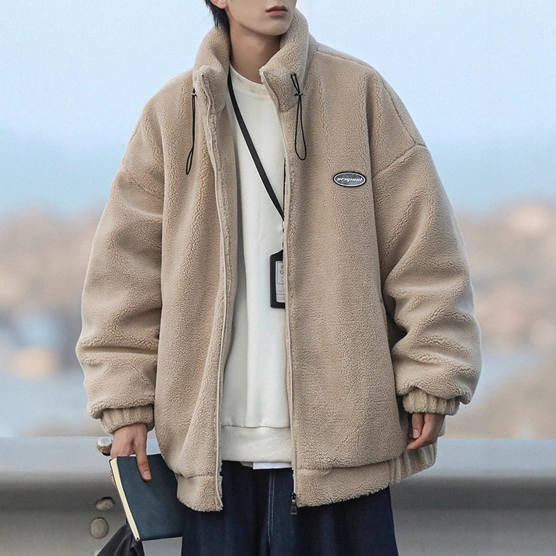 日系cityboy棉服男冬季加绒加厚韩系羊羔绒外套宽松潮流棉衣男款