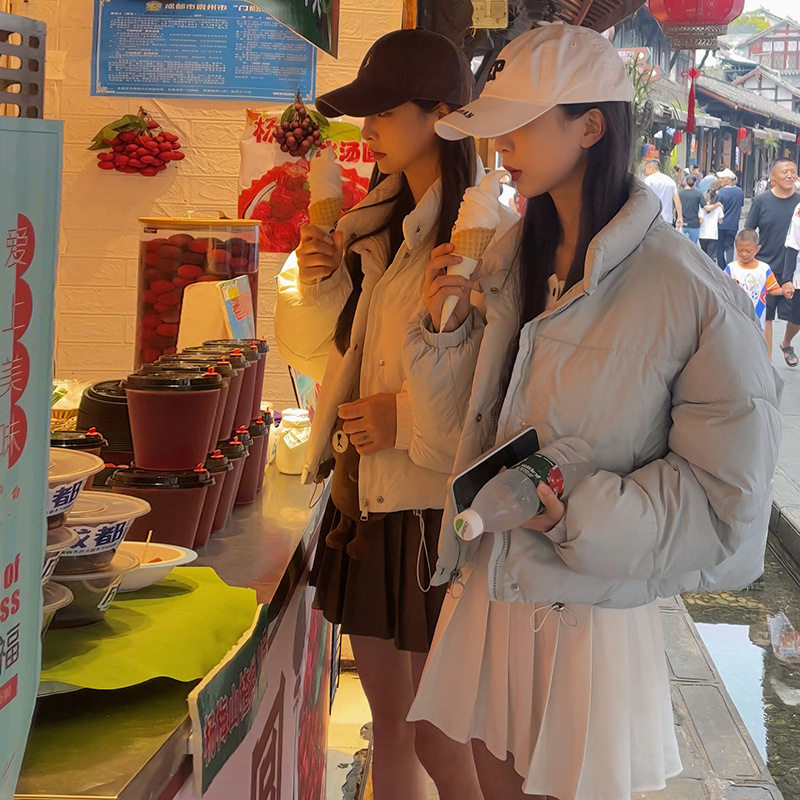 韩国东大门原版面包服女 立领小个子短款ins羽绒棉服秋冬短款