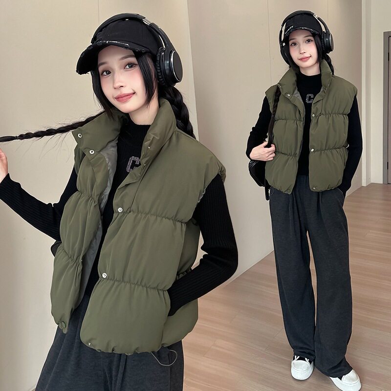 2026秋冬新款女立领马甲百搭