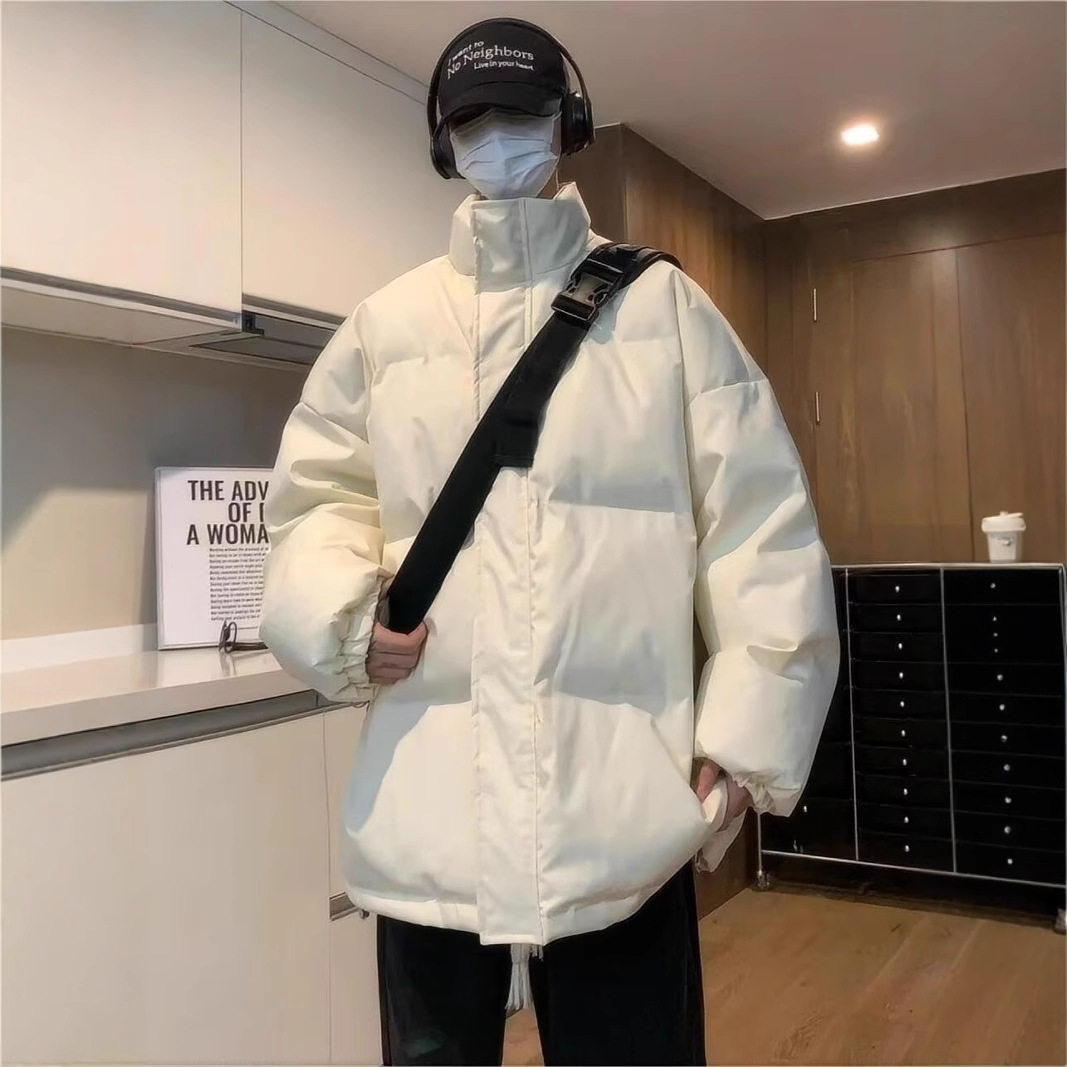 冬季面包服外套男士新款加厚防寒保暖青春简约帅气设计棉衣棉服潮