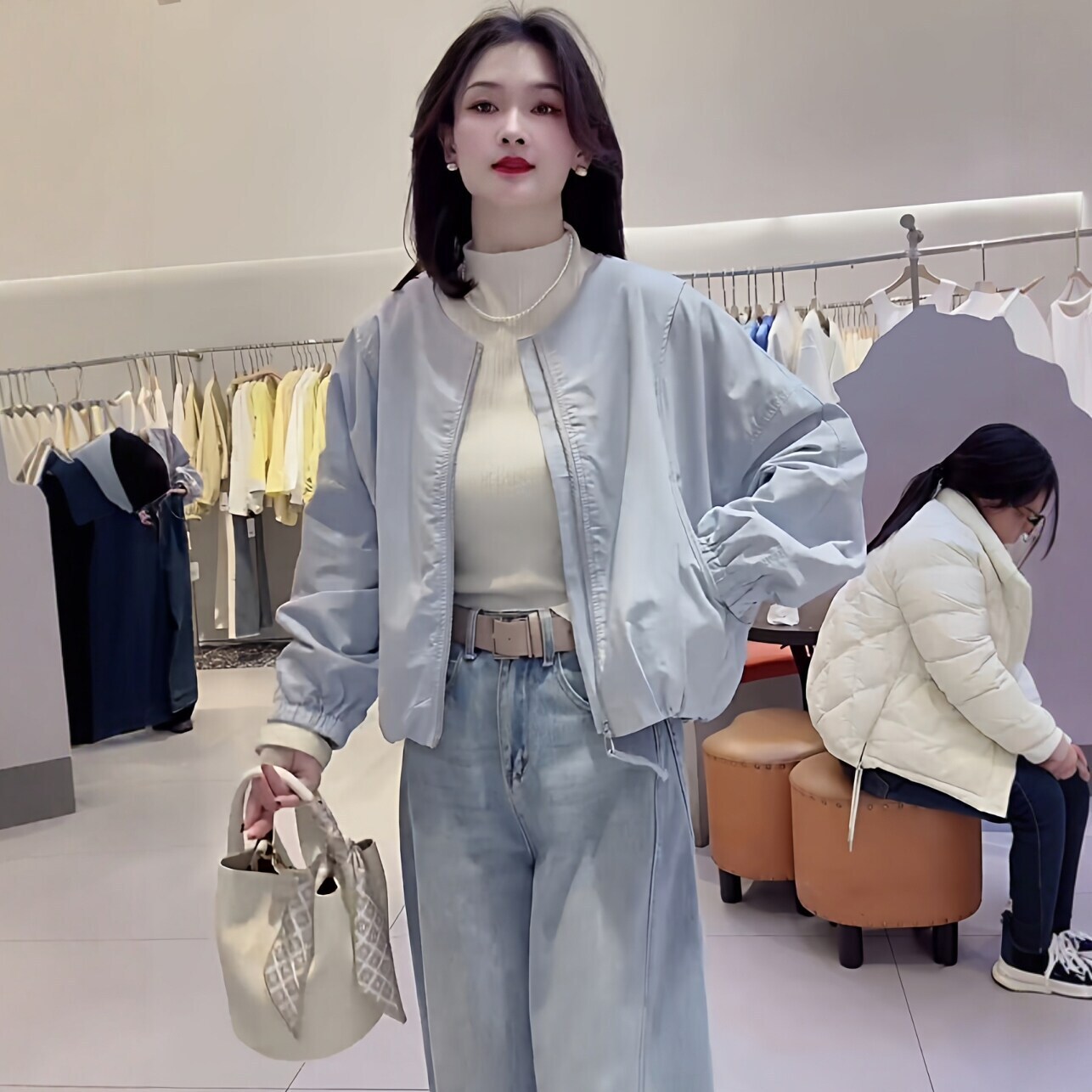 韩版休闲宽松薄款短外套女春秋