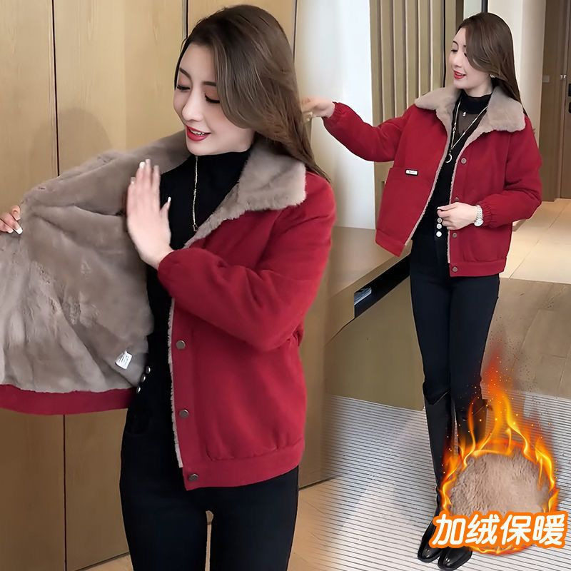 加绒加厚棉衣棉袄短外套