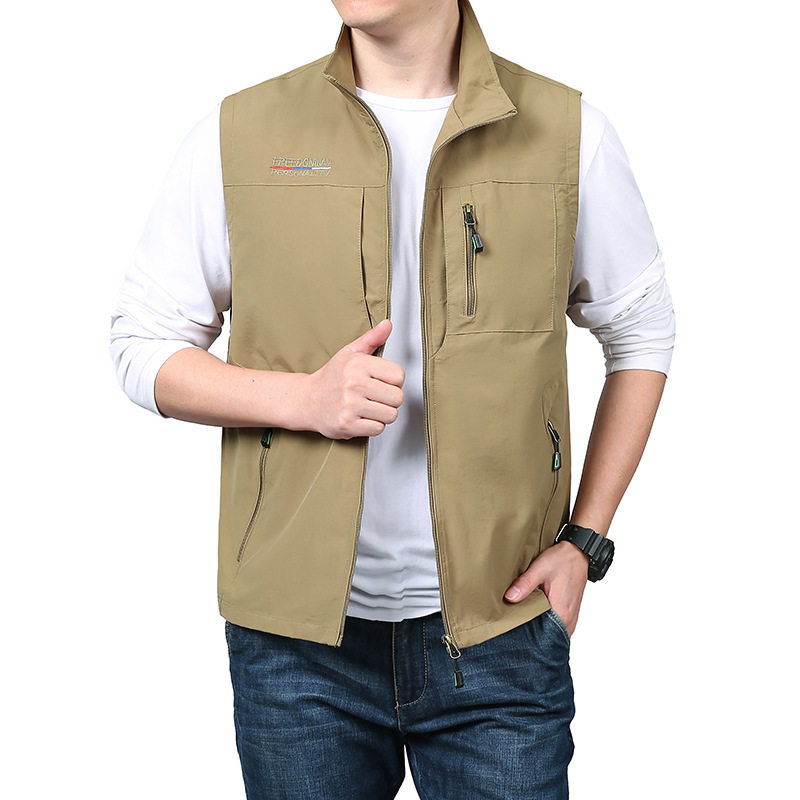 春秋中老年户外多袋速干男马甲宽松大码工装V领胖子钓鱼马夹跨境,男装,常规马甲,淘宝优惠券,粉丝福利购,淘宝优惠卷