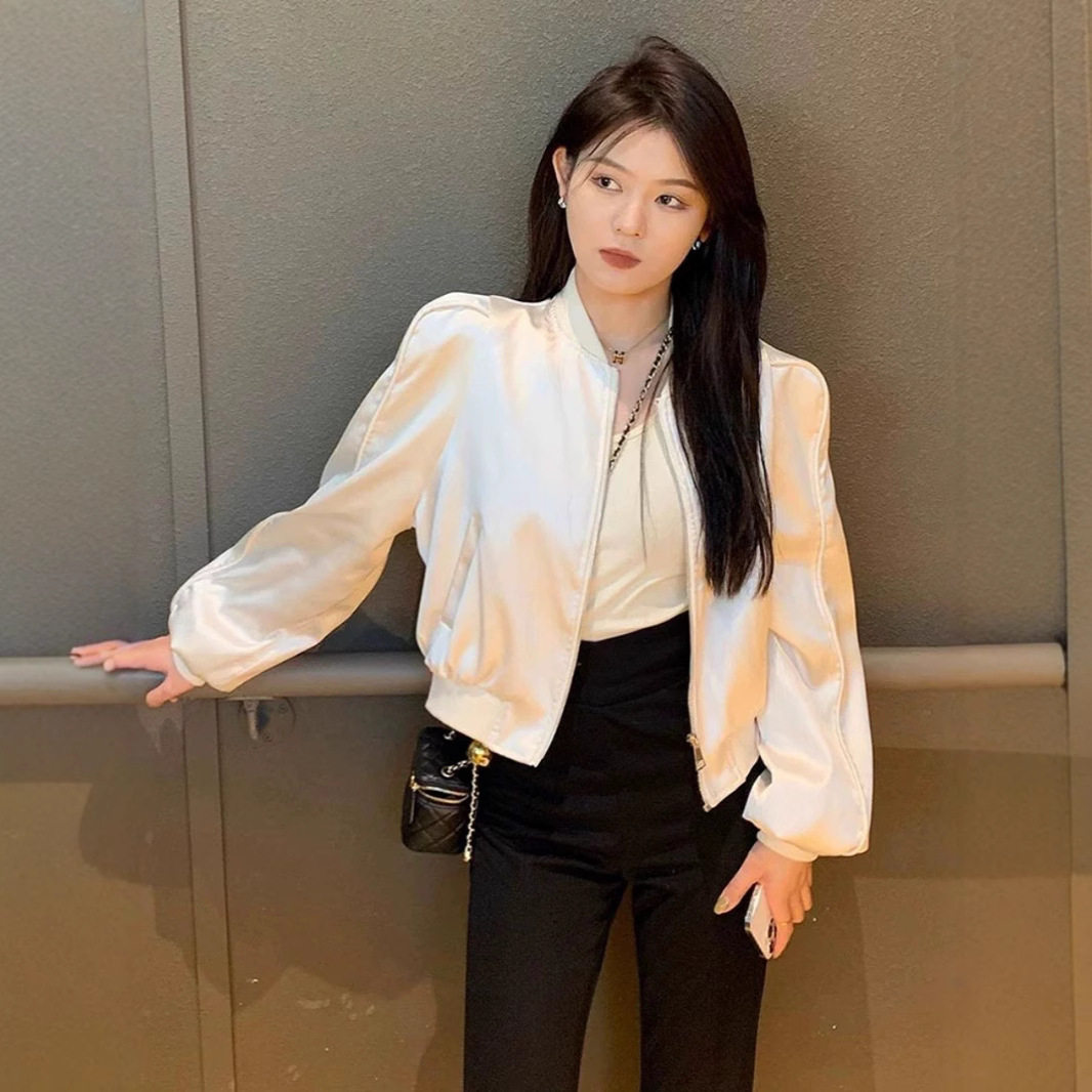 秋新款小个子宽松短款棒球外套女