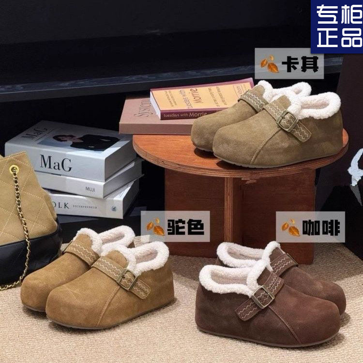 反季废土风勃肯加绒保暖雪地靴
