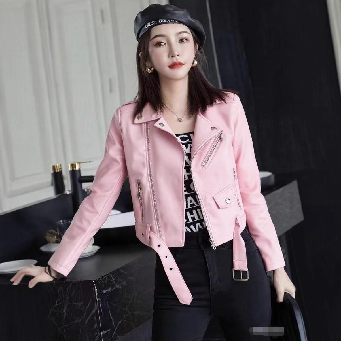 2026春秋新款韩版百搭显瘦chic皮衣女士短款机车服pu皮夹克小外套