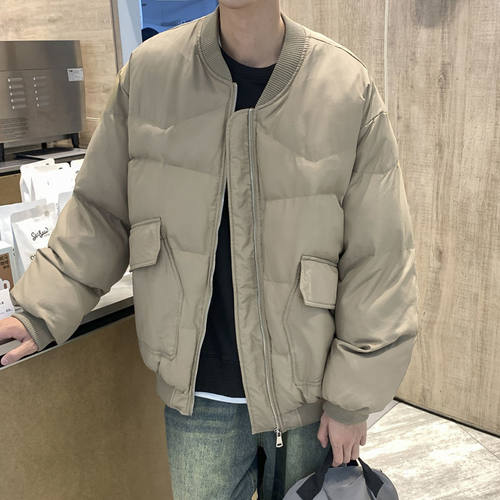 棉服男款高级感美式面包服冬季加绒加厚保暖耐寒工装外套