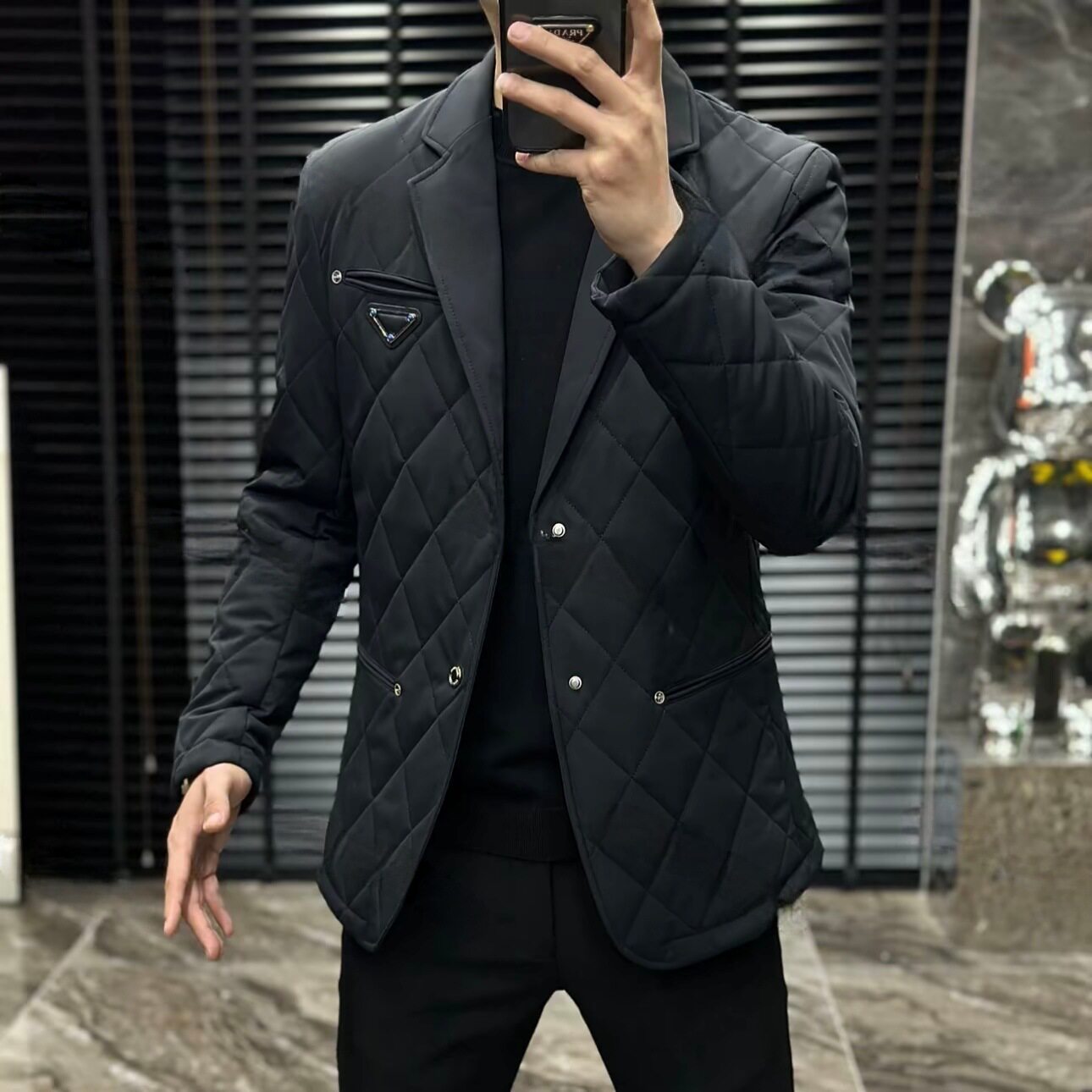 冬季男士轻奢修身显瘦棉服外套