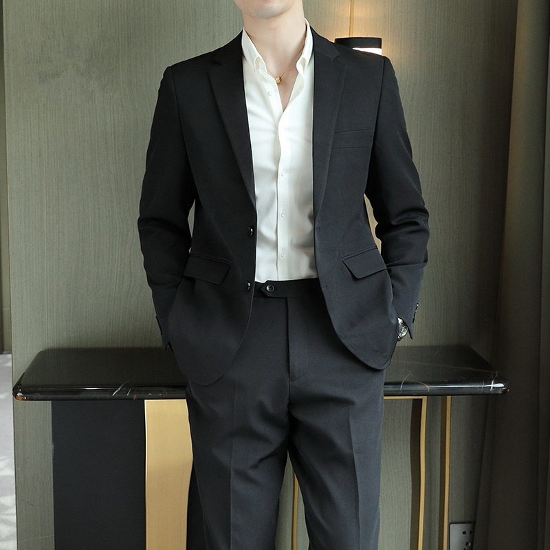 男士高端轻商务西装外套套装