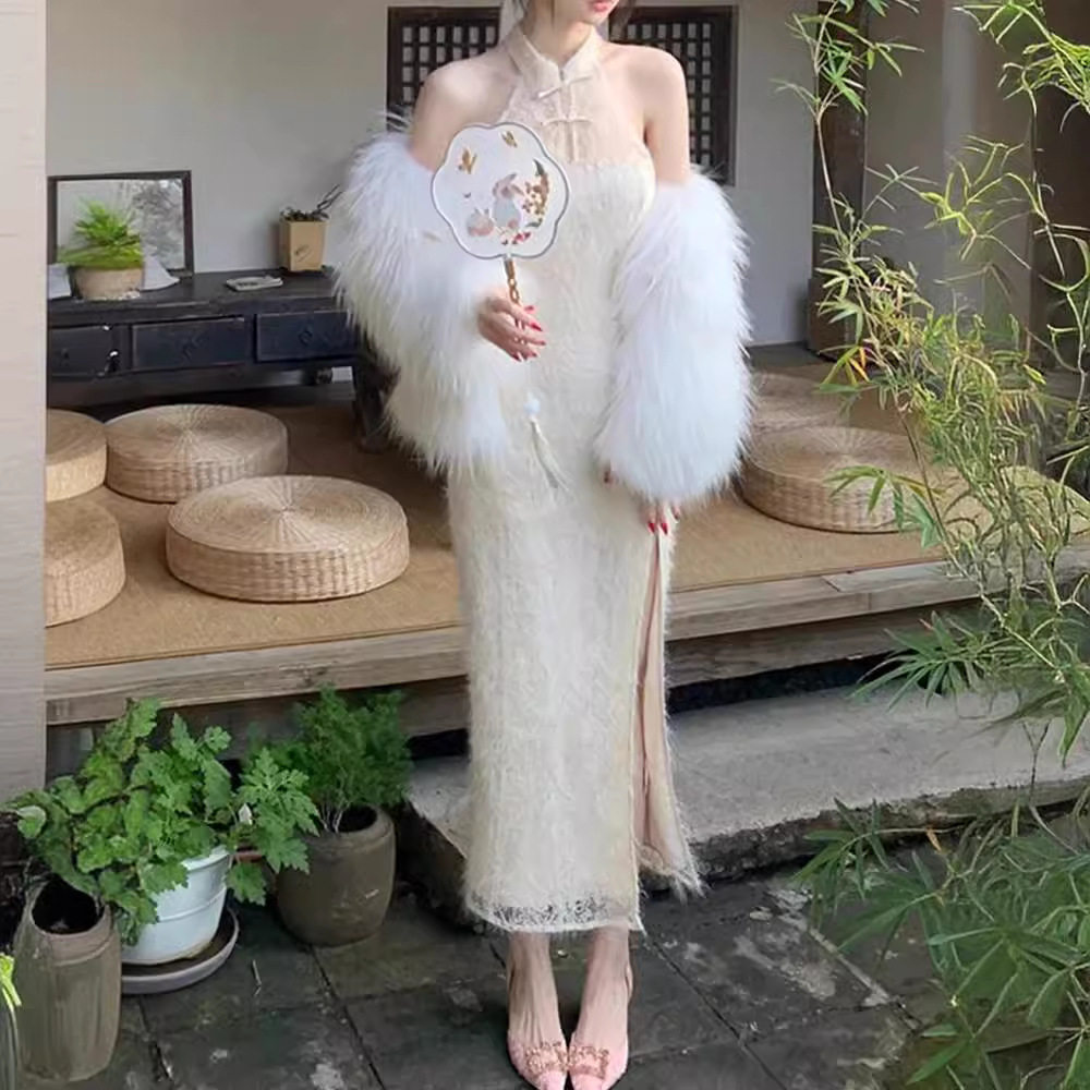 你家辣辣【妲己】白色长款连衣裙