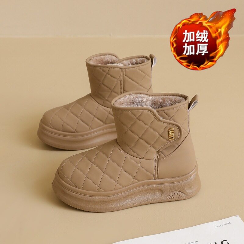 冬季女加绒保暖增高雪地短靴