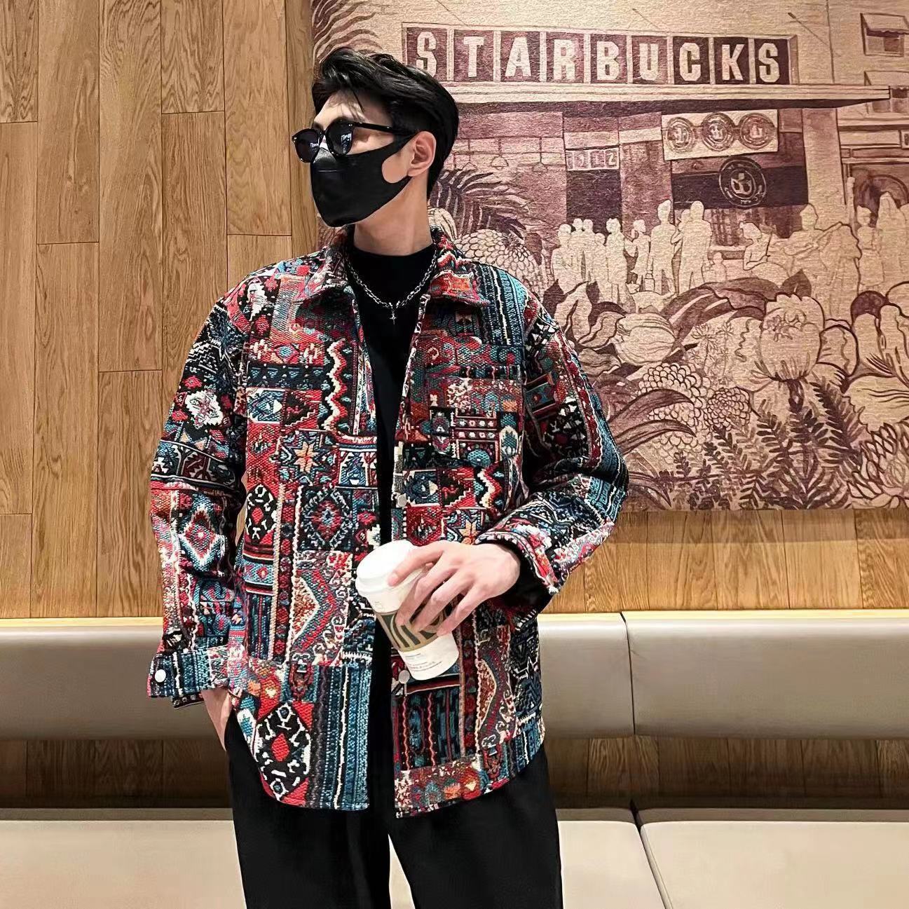 秋季小香风提花男宽松潮牌夹克