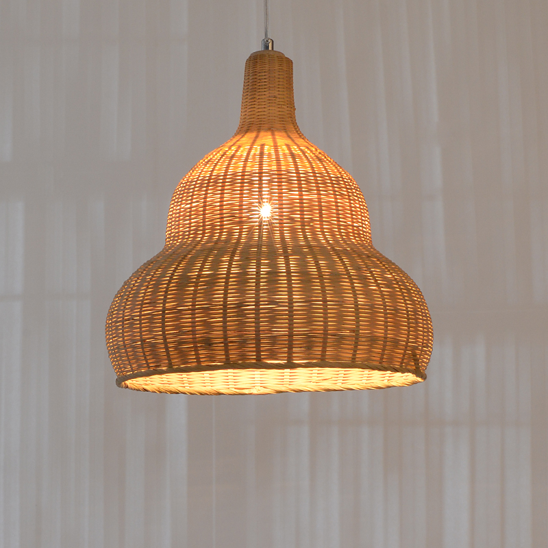 简约创意葫芦餐厅灯北欧现代竹编