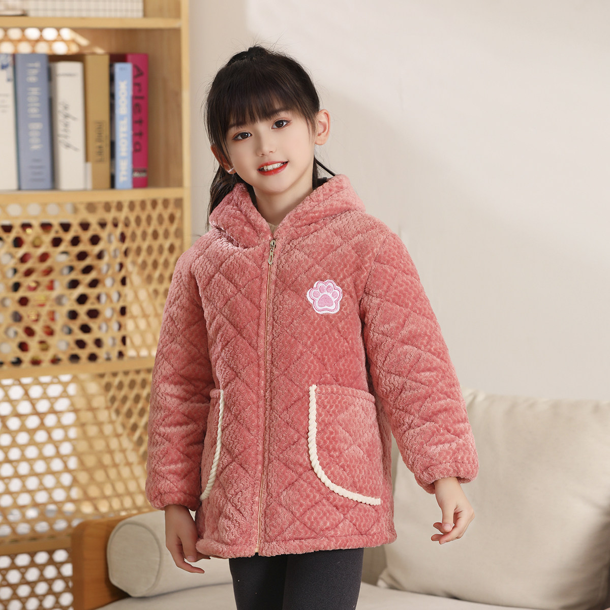 茗泽休闲聚酯纤维加厚棉服