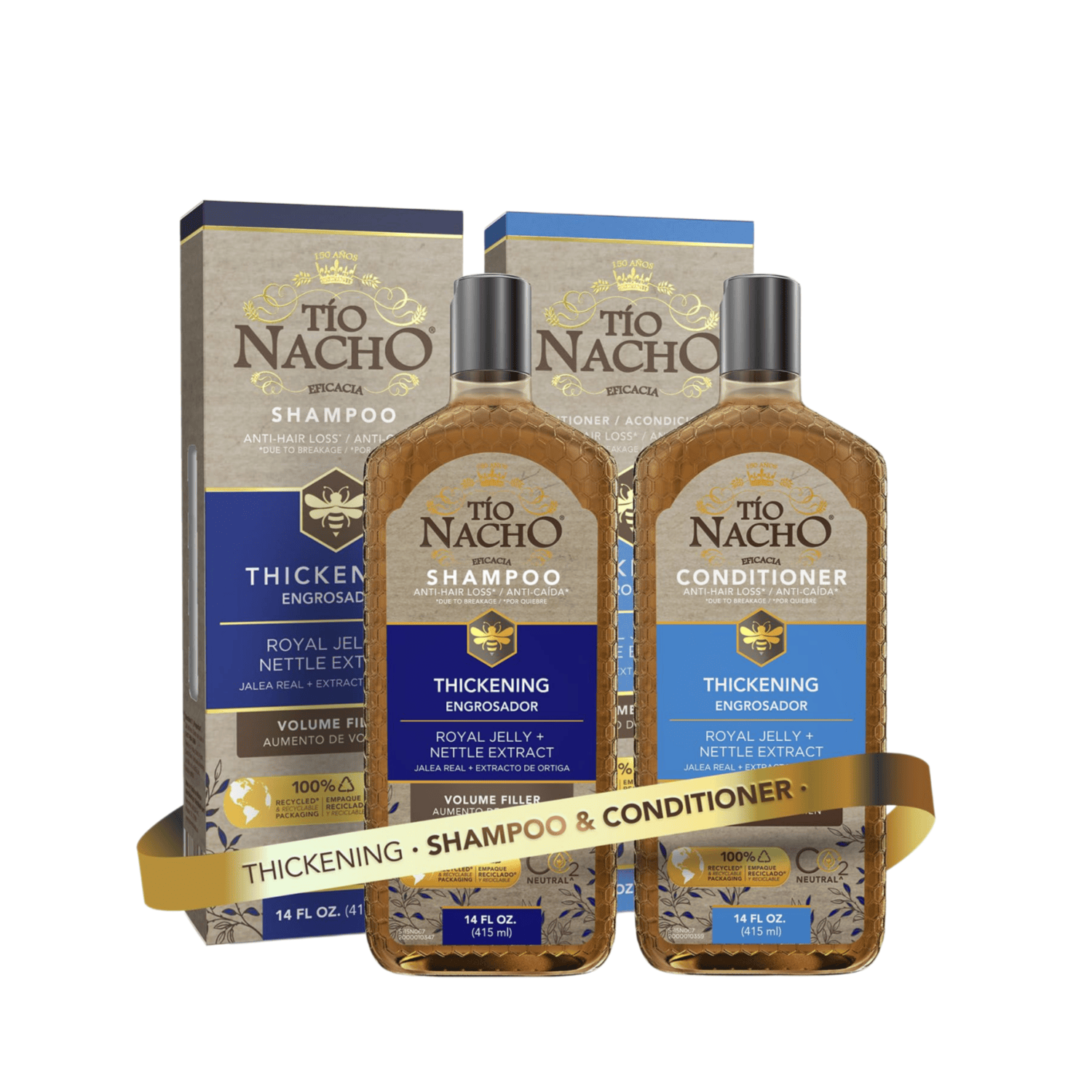 现进口Tio Nacho增稠洗发护发套装防脱发去油脂洗发水护发素415ml