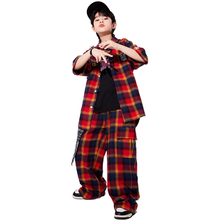 儿童街舞服装嘻哈风炸街男童潮服hiphop演出服街舞女孩爵士舞套装