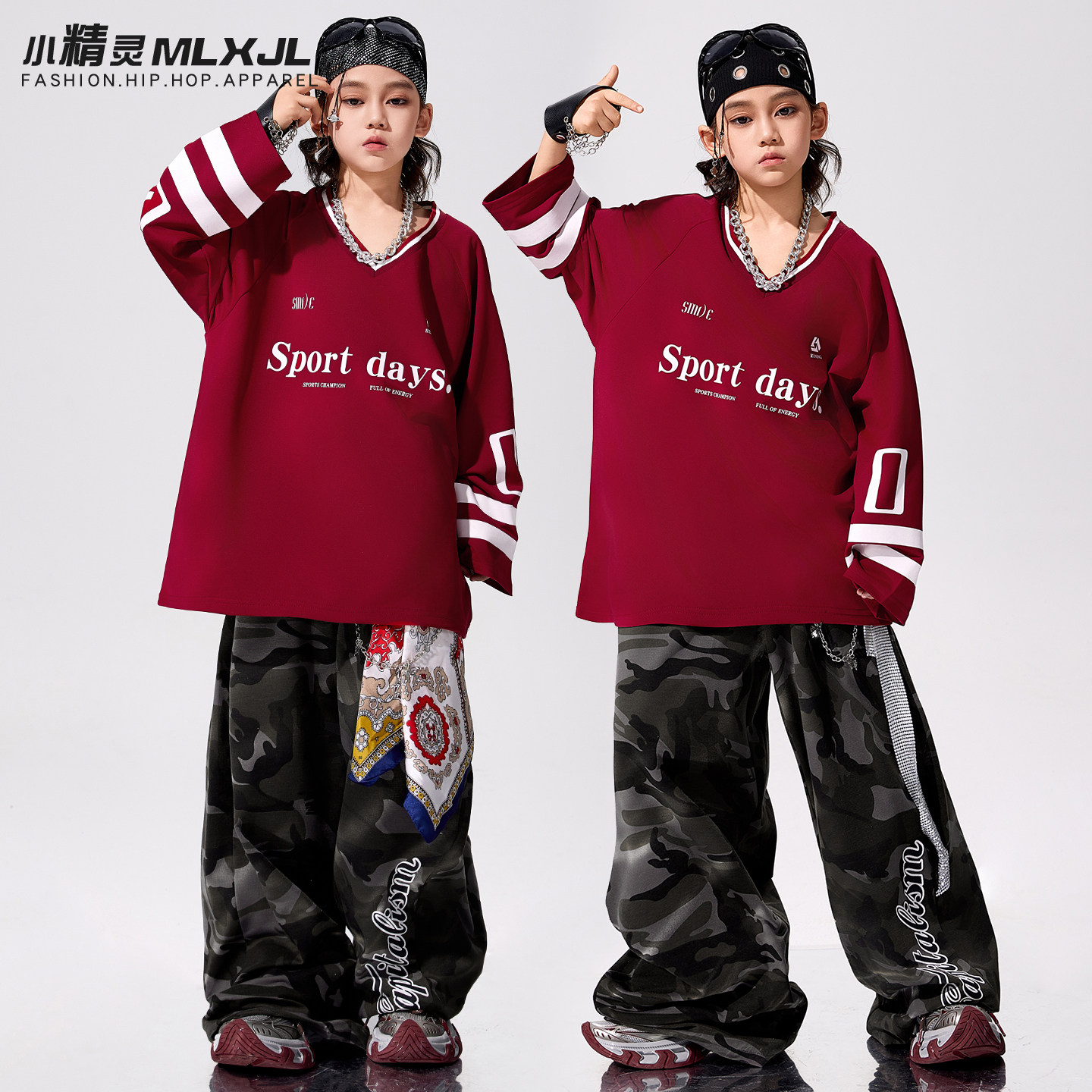 儿童街舞潮服男童hiphop嘻哈炸街酷帅演出服少儿架子鼓元旦表演服