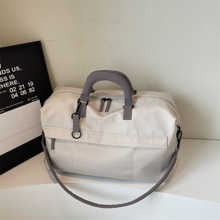 休闲单肩大容量旅行包轻便防水运动健身包登记包旅行袋行李袋手提