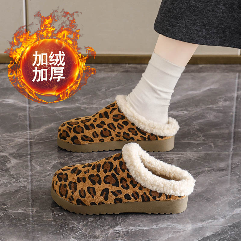 加绒半拖勃肯鞋女一脚蹬毛毛鞋