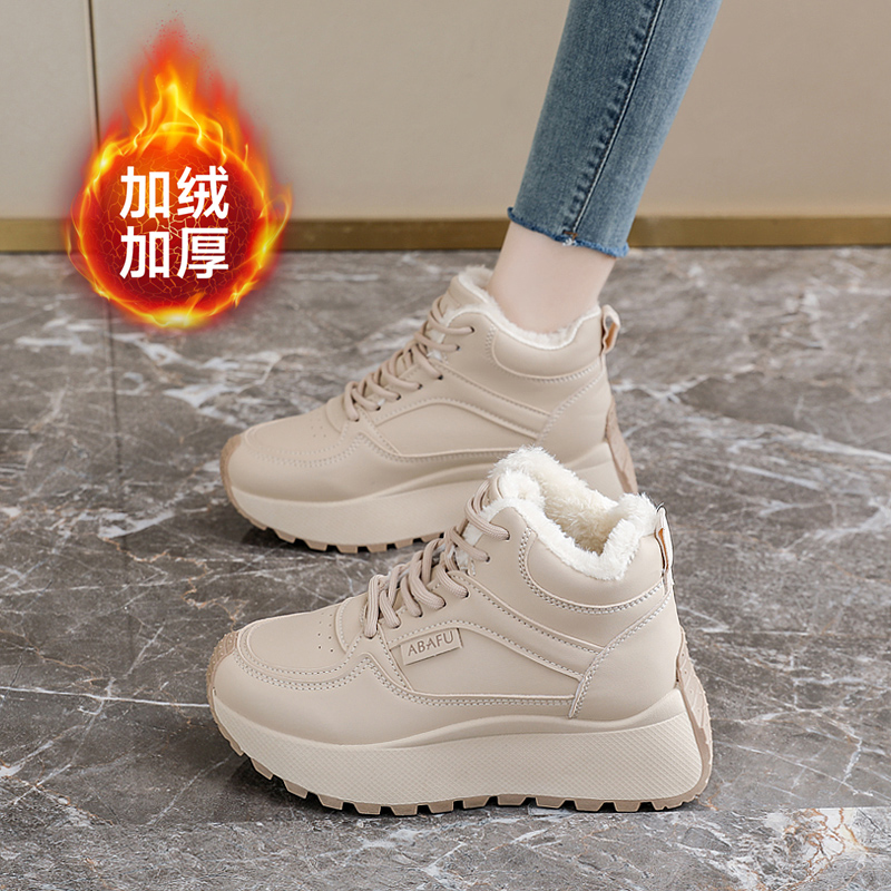 加绒雪地靴女款厚底防水防滑棉鞋