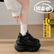 女34码 2026春季 新款 10厘米内增高黑色老爹鞋 小个子厚底增高运动鞋