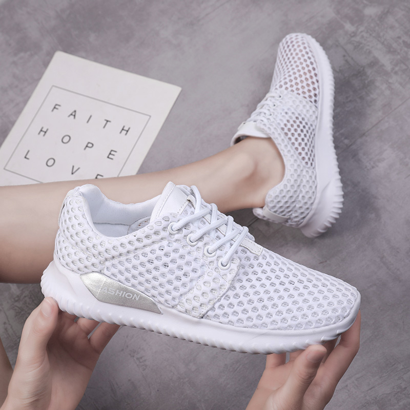 夏季薄款小白鞋女妈妈网鞋透气网面运动鞋镂空网眼休闲鞋透风女鞋