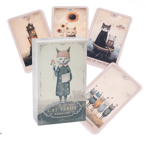 猫兔套牌之水彩猫塔罗牌 韦特体系塔罗卡牌 送资料库