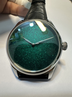 享利慕时类似的搪瓷表盘！瑞士ETA2824精磨机芯、美洲鳄鱼皮皮带