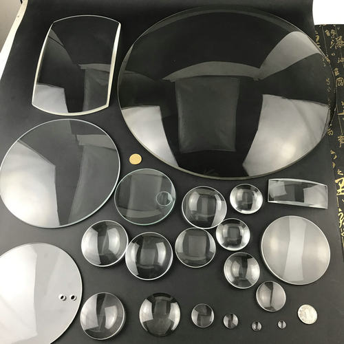 订做360mm玻璃放大镜片40公分正方形长方形平凸镜半圆高倍凸透镜