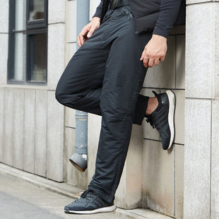 天石户外保暖羽绒棉裤加厚防风外穿高腰裤营地裤男女滑雪棉裤V023