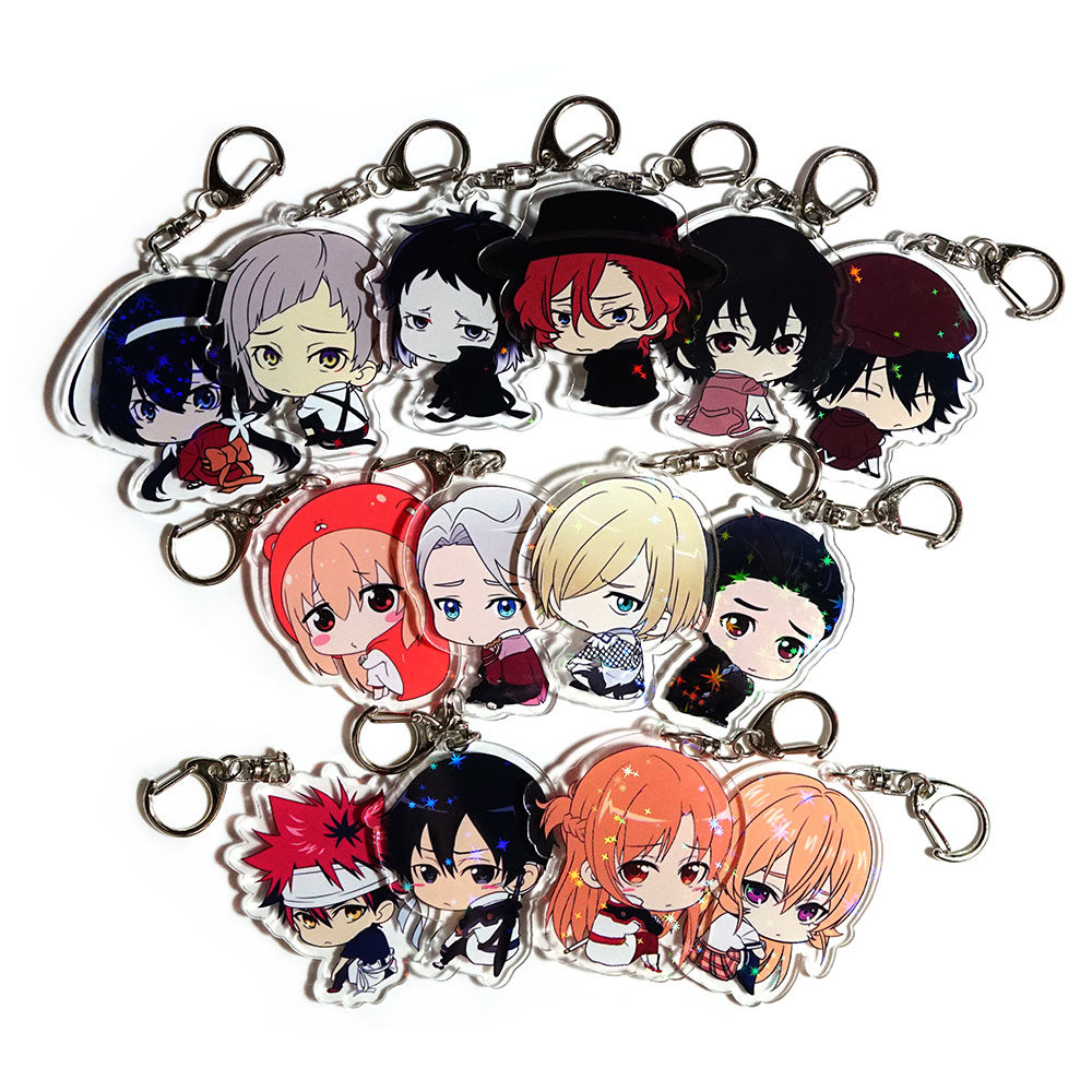 现货周边委屈脸文豪野犬尤里食戟刀剑神域双面动漫钥匙扣挂件2