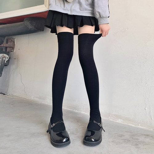 纯白色加长高个子过膝袜纯棉透气