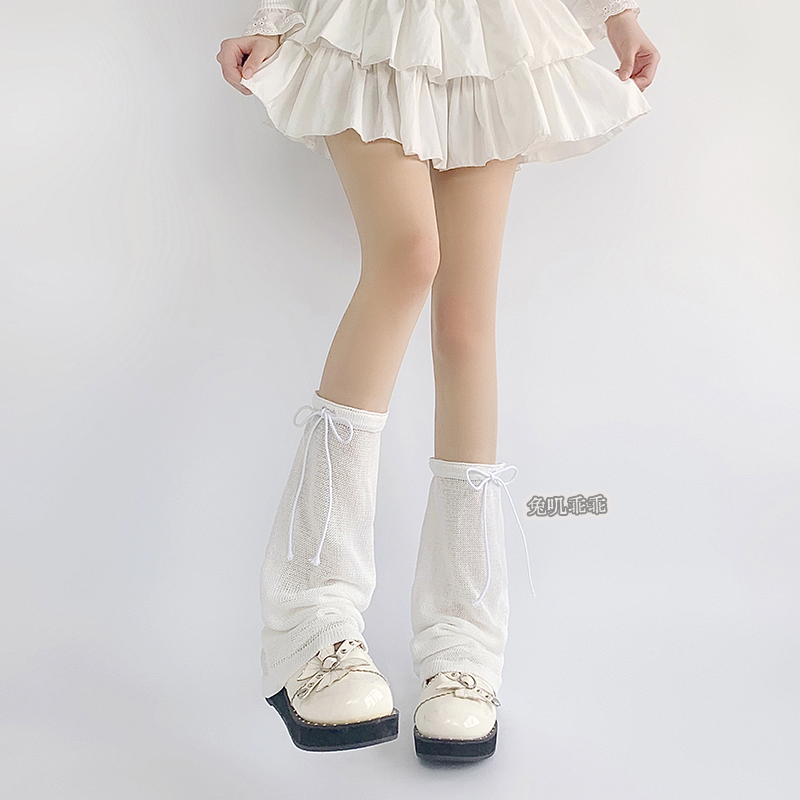 夏季薄款冰丝堆堆袜套jk小腿套
