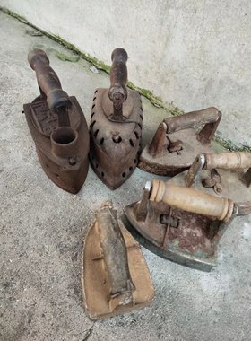 古董怀旧老物件民俗杂项民国老熨斗老铁熨斗旧烧炭熨斗旧货收藏品