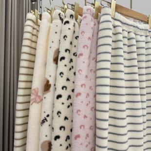 雪粒绒 加绒加厚睡裤 浪漫满屋奶比可外穿保暖家居裤 2025秋冬新款