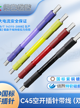 络黎空开插针双头线断路器铜鼻子紫铜DTD线鼻子C45空气开关插片