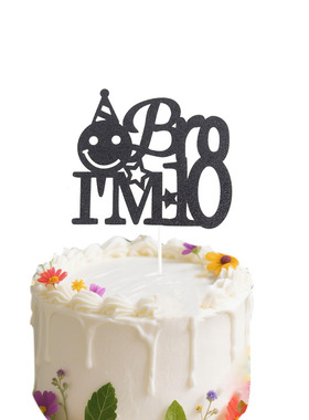 10岁生日蛋糕装饰黑色啥闪闪笑脸bro年龄数字插牌